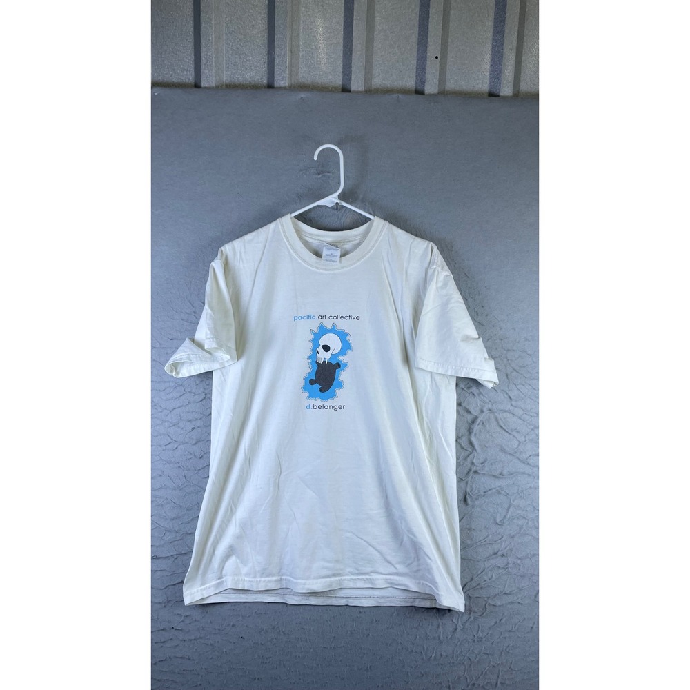 Gildan T-Shirt Mens M White Excellent Pacific Art Collective D Belanger Graphic